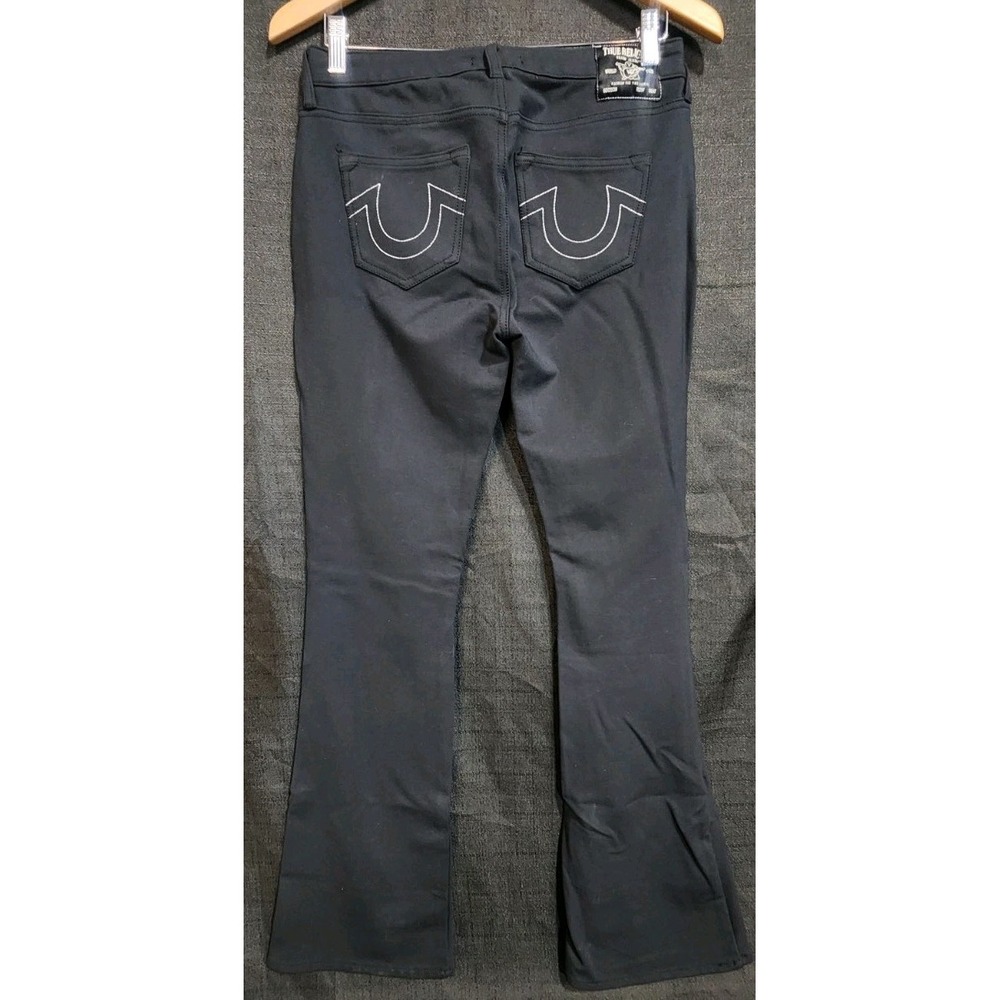 True Religion Becca Pants Women 28x31 Black Mid Rise Bootcut Stretch Western NEW